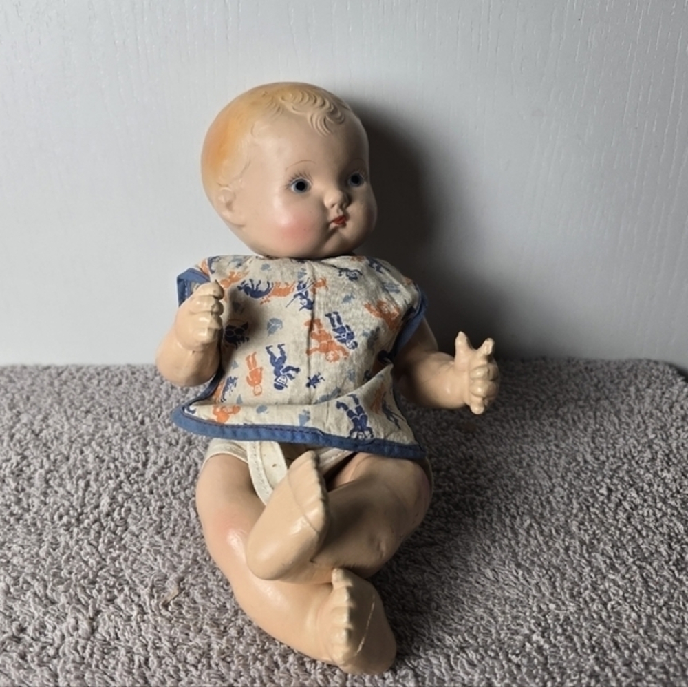 Vintage Baby Doll with Blue Outfit